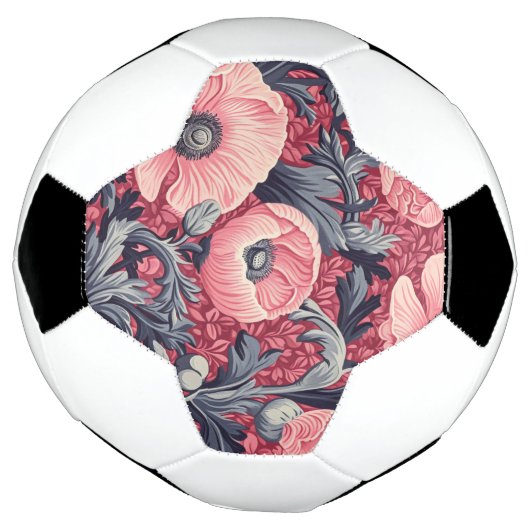  roze klaprozen bloemig voetbal (Gedraaid)