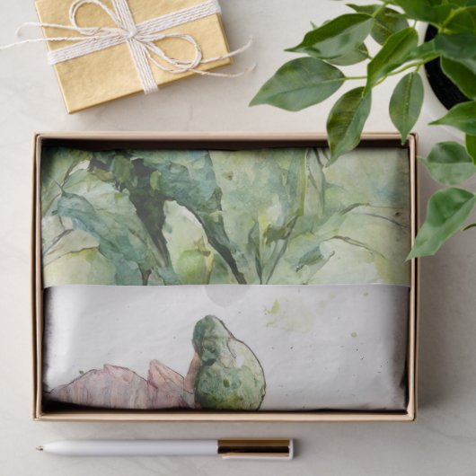 Roze klaprozen, delicate bloemige Waterverf Tissuepapier (Geschenk)