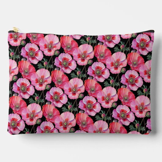 Roze klaprozen etui (Voorkant)
