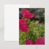 roze klaprozen in de tuin notitiekaartje (Voorkant / Achterkant)