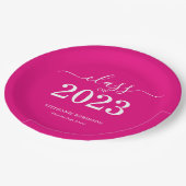Roze Klasse van 2023 Graduation Party Papieren Bordje (Gekanteld)