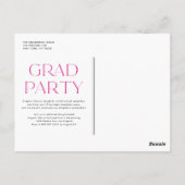 Roze Klasse van 2024 Modern Minimalistisch Afstude Briefkaart (Achterkant)