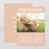 roze klasse van de Graduation Party Photo van 201 Kaart (Voorkant / Achterkant)