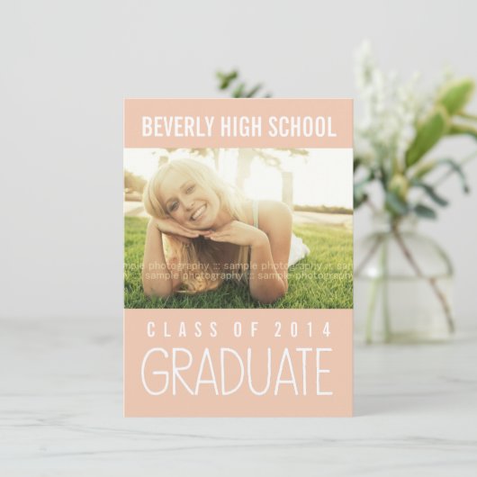  roze klasse van de Graduation Party Photo van 201 Kaart (Staand voorkant)