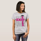 Roze Klasse van het Senior Afstuderen 2025 T-shirt (Voorkant volledig)