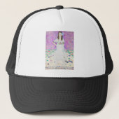 Roze Klassic Girl Mada Primavesi door Gustav Klimt Trucker Pet (Voorkant)