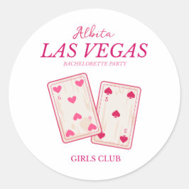 Roze klassiek Las Vegas Bachelorette Ronde Sticker