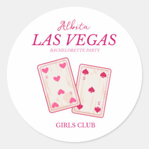 Roze klassiek Las Vegas Bachelorette Ronde Sticker