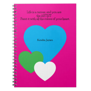 Roze Klassiek Notitieboek met Hartjes