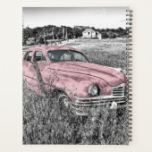 Roze klassieke auto planner (Achterkant)