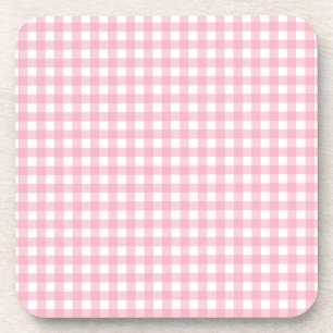 Roze Klassieke Buffalo Plaid Onderzetters