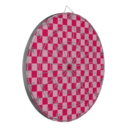 Roze klassieke checkboard van de Combinatie door S Dartbord (Voorkant Links)