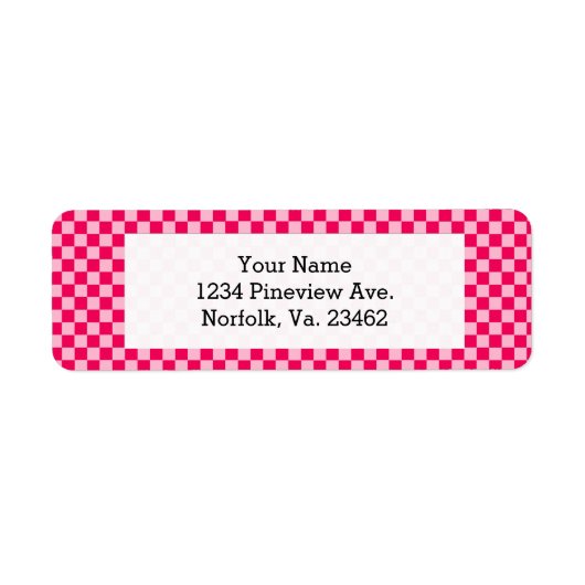 Roze klassieke checkboard van de Combinatie door S Etiket (Voorkant)