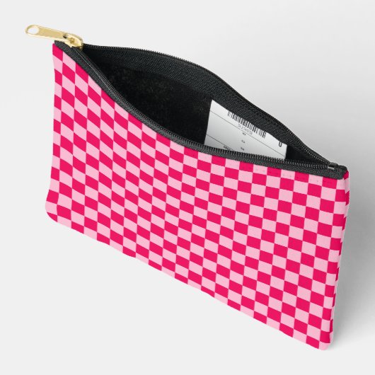 Roze klassieke checkboard van de Combinatie door S Etui (Open)