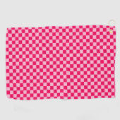 Roze klassieke checkboard van de Combinatie door S Golfhanddoek (Horizontaal)