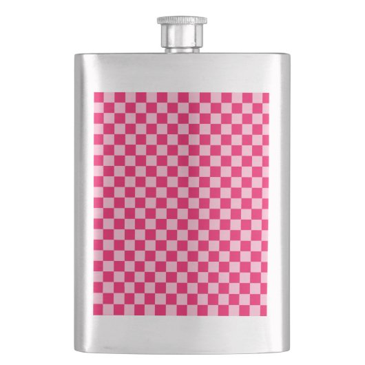 Roze klassieke checkboard van de Combinatie door S Heupfles (Voorkant)