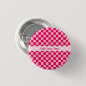 Roze klassieke checkboard van de Combinatie door S Ronde Button 3,2 Cm (Voorkant /achterkant)