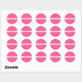 Roze klassieke checkboard van de Combinatie door S Ronde Sticker (Vel)