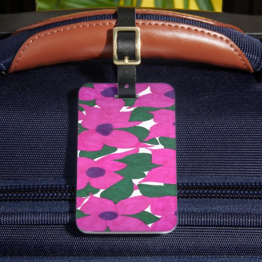 roze klassieke flessenpatroon bagagelabel (Voorkant Insitu 2)