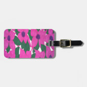 roze klassieke flessenpatroon bagagelabel (Voorkant horizontaal)