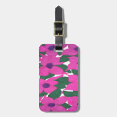 roze klassieke flessenpatroon bagagelabel (Voorkant verticaal)