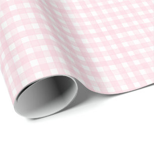 Roze Klassieke Gingham Cadeaupapier