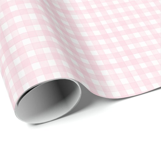 Roze Klassieke Gingham Cadeaupapier (Rol Hoek)