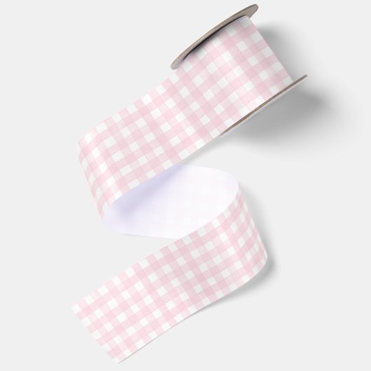 Roze Klassieke Gingham Satijnen Lint (Achterkant)