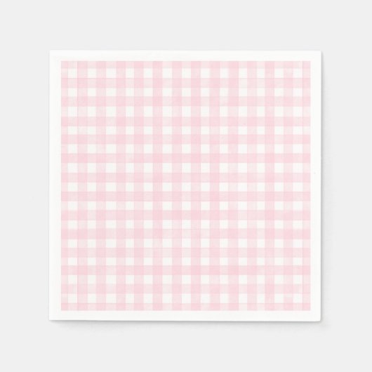 Roze Klassieke Gingham Servet (Voorkant)