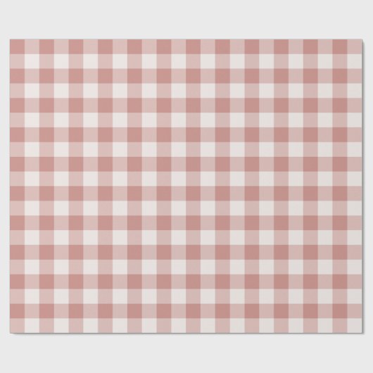 Roze Klassieke Ginghamruit Cadeaupapier (Vlak)