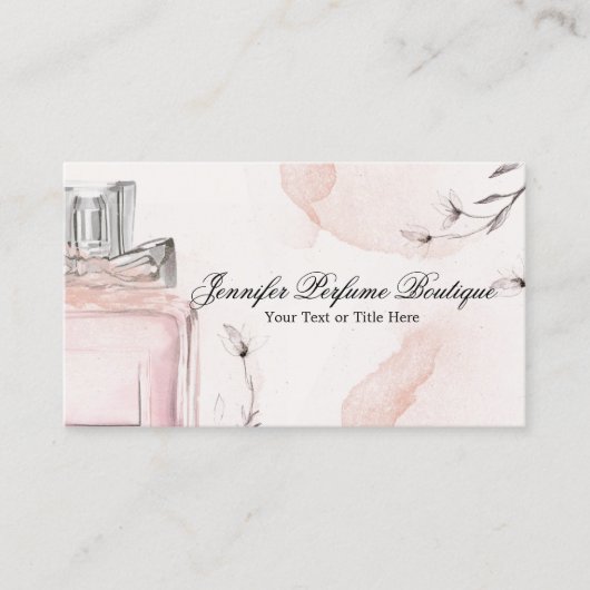 Roze Klassieke Parfum Essentiële Oliën Visitekaartje (Voorkant)