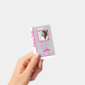 Roze Klassieke Stijl Notaris Openbaar ID Badge QR  (Handheld)