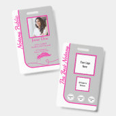 Roze Klassieke Stijl Notaris Openbare ID Badge QR (Voor- en achterkant)