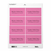 Roze klassieke stijlvolle elegante familienaam etiket (Full Sheet)