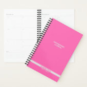 Roze klassieke streep spiraal notebook planner (Display)