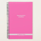Roze klassieke streep spiraal notebook planner (Voorkant)