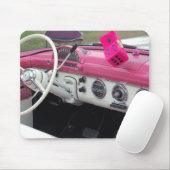 Roze klassieke vintage-auto Mousepad Muismat (Met muis)