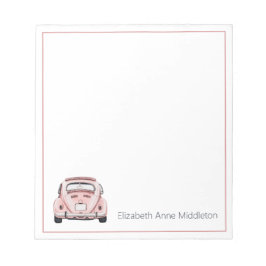 Roze Klassieke Vintage Buggy Bug Auto Persoonlijk Notitieblok
