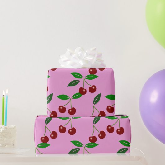 Roze klassieker fruitbladeren Kies kleur WP Cadeaupapier (Feestgeschenken)