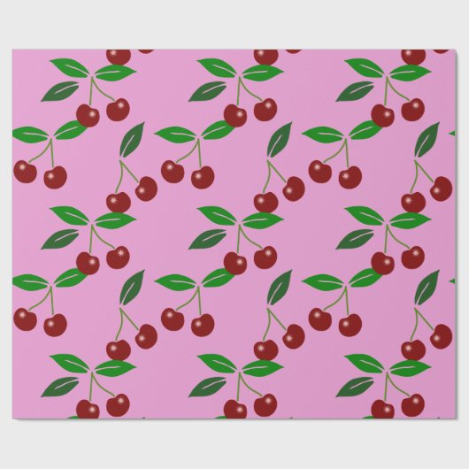 Roze klassieker fruitbladeren Kies kleur WP Cadeaupapier (Vlak)