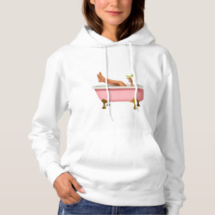 Roze klauwenbadkuip kunstprint – Glam zelfzorg W Hoodie