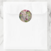 Roze Klaver Bloemen Gepersonaliseerd adres Ronde Sticker (Tas)