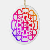 Roze Klaver Crisscross Mandala #21 Keramisch Ornament (Rechts)