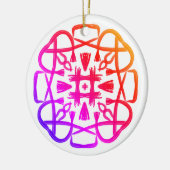 Roze Klaver Crisscross Mandala #21 Keramisch Ornament (Links)