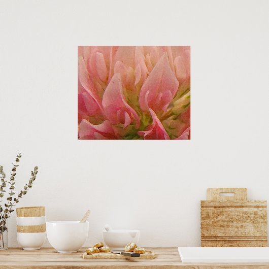 Roze klaver poster (Keuken)