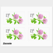 Roze klaver rechthoekige sticker (Vel)