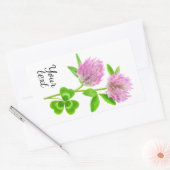 Roze klaver rechthoekige sticker (Envelop)