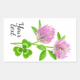 Roze klaver rechthoekige sticker