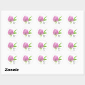 Roze klaver ronde sticker (Vel)