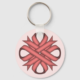 Roze klaver sleutelhanger